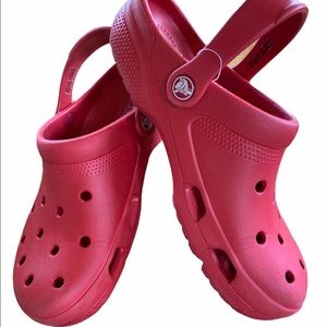 Red crocs size 8